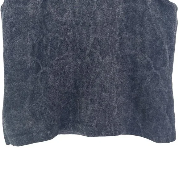 Vtg 90s Jone New York Womens Charcoal Gray Wool Animal Print Sleeveless Top M - Picture 3 of 7